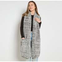 Teddy Fleece Scarf Long Thermal Soft Pockets Hand Neck Warmer Marl