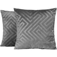 2 x Matte Geo Velvet Cushion Covers Soft cm x 45 cm