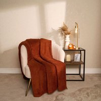 Large Teddy Fleece Throw Blanket Burnt cm x 240 cm