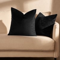 2 x Matte Velvet Cushion Covers Soft Plain Zip cm x 45 cm