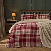 Teddy Fleece Duvet Cover Set Pillowcase Bedding Check Single