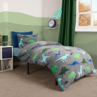Dino Fleece Duvet Cover Set Bedding Quilt Warm Thermal Soft
