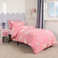 Unicorn Bedding Duvet Cover Set Plush Fleece Warm Quilt Single