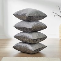Luxury Crushed Velvet Set 4 Filled Cushions & Covers