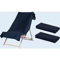 OHS 2 x Plain Microfiber Quick Dry Bath Beach Towel in Navy