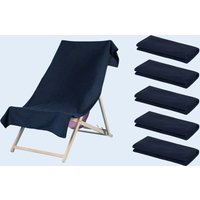 OHS 5 x Plain Microfiber Quick Dry Bath Beach Towel in Navy