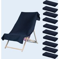 OHS 10 x Plain Microfiber Quick Dry Bath Beach Towel in Navy