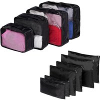 10 Piece Travel Bag Holdall Weekend Cabin Hand Luggage Zip Pouches