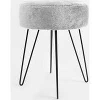 Teddy Fleece Stool Hairpin Round Home Seat Cushioned Foot Rest
