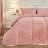 Teddy Fleece 10.5 TOG Coverless Duvet Pillowcase Bedding Set Light Double