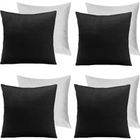 4 x Matte Velvet Filled Cushion Covers Soft Zip cm x 45 cm