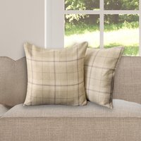 2 Pack Woven Check Cushion Covers Printed Soft cm x 45 cm