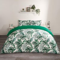Tropical Leaf Duvet Cover Reversible Bedding Set Double