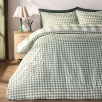 Gingham Reversible Bedding Set Duvet Cover Pillowcase King