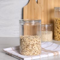 Round Plastic Jar Food Storage Container Medium Clear Lid
