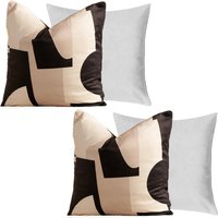 2 x Abstract Velvet Print Filled Cushion Covers cm x 45 cm