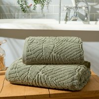Leaf Jacquard Bath Hand Towel Cotton Bathroom Absorbent Quick Drying Cloth