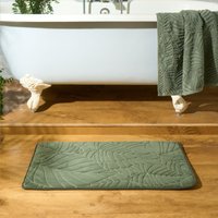 Leaf Bath Mat Bathroom Shower Non Slip Toilet Memory Foam Thick Absorbent Rug