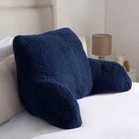 Teddy Fleece Bed Reading Cushion Pillow Arms Lumbar Support Dark