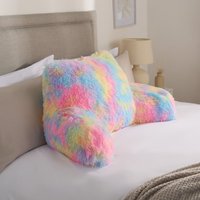 Fluffy Fleece Reading Cushion Pillow Arms Lumbar Chair Support