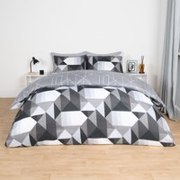 Duvet Cover Bedding Set Pillowcase Geometric Reversible Quilt King