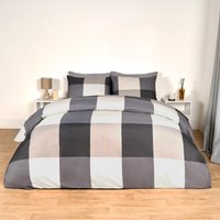 Gingham Check Duvet Cover Bedding Quilt Pillowcase Set Reversible Double