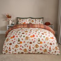 Autumn Gonk Reversible Check Duvet Cover Set Pillowcase Double