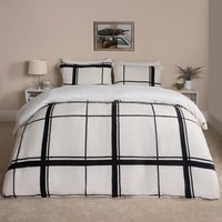 Check Duvet Cover Bedding Set Teddy Fleece Warm Soft Quilt Double