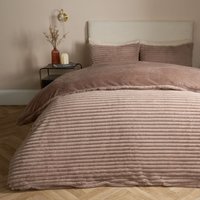 Ribbed Duvet Cover Faux Fur Winter Warm Bedding Set Double