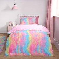Tie Dye Duvet Cover Quilt Pillowcase Fluffly Fleece Warm Plush Soft Bedding Set Single
