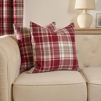 Woven Check Cushion Covers Tartan Pack 2 Case Pad Set 18" x 18" Home cm x 45 cm