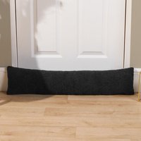 Fabric Boucle Door Draught Excluder Draft Window Seal Insulation Fleece Stopper