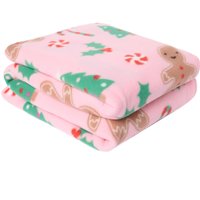 Xmas Throw Over Bed Blanket Gingerbread Man Soft Warm