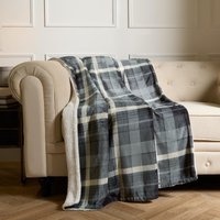 Flannel Check Sherpa Fleece Soft Warm Throw cm x 160 cm