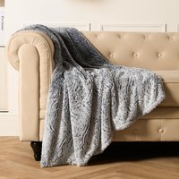Two Tone Faux Fur Soft Fleece Warm Throw cm x 150 cm