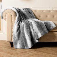 Stripe Throw Over Blanket Faux Fur Soft Fleece cm x 150 cm