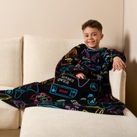 Fleece Blanket Sleeves Gaming Supersoft Warm Plush Wearable Warm Throw