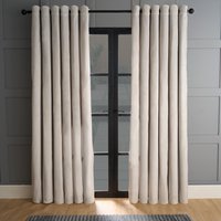 OHS Thermal Matte Velvet 2 Pair Ready Made Eyelet Curtains in Light Grey | Size: 168 cm width x 183 cm drop