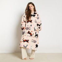 Pet Prints Hoodie Blanket Sherpa Lined Oversized Wearable Throw
