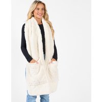 Braided Fleece Scarf Long Supersoft Thermal Pockets Shawl Wrap Hand Neck Warmer