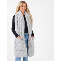 Braided Fleece Scarf Long Supersoft Thermal Pockets Shawl Wrap Hand Neck Warmer