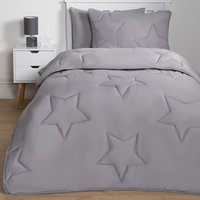 Coverless Duvet 7.5 TOG Pillowcase Quilt Star Bedding Set Grey Double