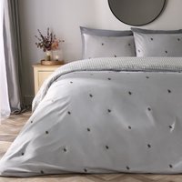Bee Gingham Reversible Bedding Set Duvet Cover Pillowcase King