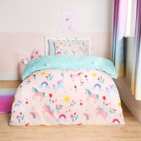 Unicorn Quilt Cover Duvet Pillowcase Magic Rainbow Bedding Set Single