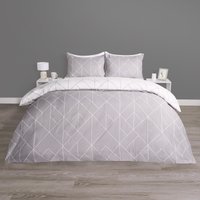 Geometric Reversible Bedding Set Soft Duvet Cover Pillowcase Super King