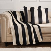 Stripe Fleece Throw Over Bedspread Ultra Soft Warm Sofa Bed Blanket Travel Plush cm x 150 cm