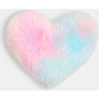 Tie Dye Heart Shaped Fluffy Fleece Scatter Cushion Novelty Decorative Pillow