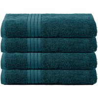 OHS 4 Pack of 100% Cotton Bath Sheet Bathroom Towel in Teal