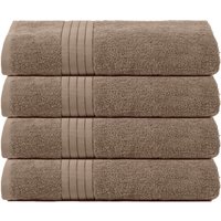 OHS 4 Pack of 100% Cotton Bath Sheet Bathroom Towel in Light Beige