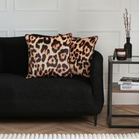 2 Pack Leopard Matte Velvet Cushion Covers cm x 45 cm